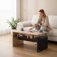 Table basse en bois avec espace de rangement, 95 x 55 x 50 cm, mobilier de salon, table à thé, table d'appoint pour canapé - Vente chaude directe usine