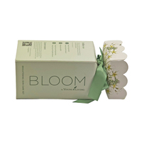Boîte cadeau en carton biodégradable à couvercle en forme de pétale, imprimée sur mesure, pour ensemble de soins de la peau, emballage pour crème pour le visage, soins de la peau, satin