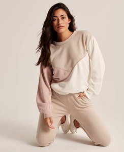2020 Summer Fashion Women Drawstring <b>Hoodies</b> Loose Long Sleeve Crop Top Short Sweatshirt Workout Shorts Set for Women - Product Image 4