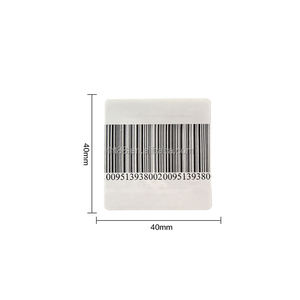 40*40mm RF Label <b>EAS</b> <b>System</b> 8.2mhz Soft Tag Super Alarm Sticker White Antitheft Security Label Tag with Barcode - Product Image 3