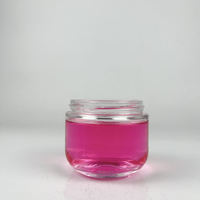 Pot en verre transparent à large ouverture pour crème cosmétique, récipient en verre pour aliments avec col à vis