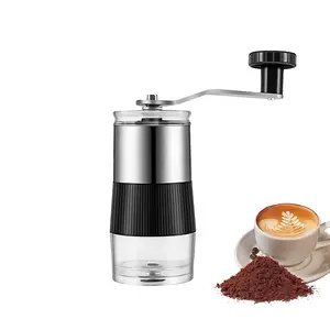 Mini molinillo de café manual de acero inoxidable con núcleo de rebaba de cerámica y ajustable