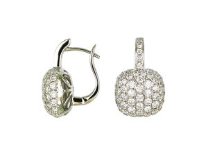 Pendientes Colgantes de Plata de Ley 925 con Forma Cuadrada y Diamantes Pavé, Joyería de Lujo, Hipoalergénicos, Accesorio para Mujer - Product Image 3
