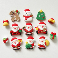 Décorations de gâteaux de Noël, Ornements en caoutchouc souple pour sapin de Noël, Père Noël, Bonhomme de neige, Boîte cadeau, Chaussures de Noël, Panneaux cadeaux