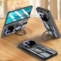 Étui de protection antichoc de luxe en PC avec placage magnétique et support caché pour vivo X Fold 6 5G, avec film de protection d'écran en verre