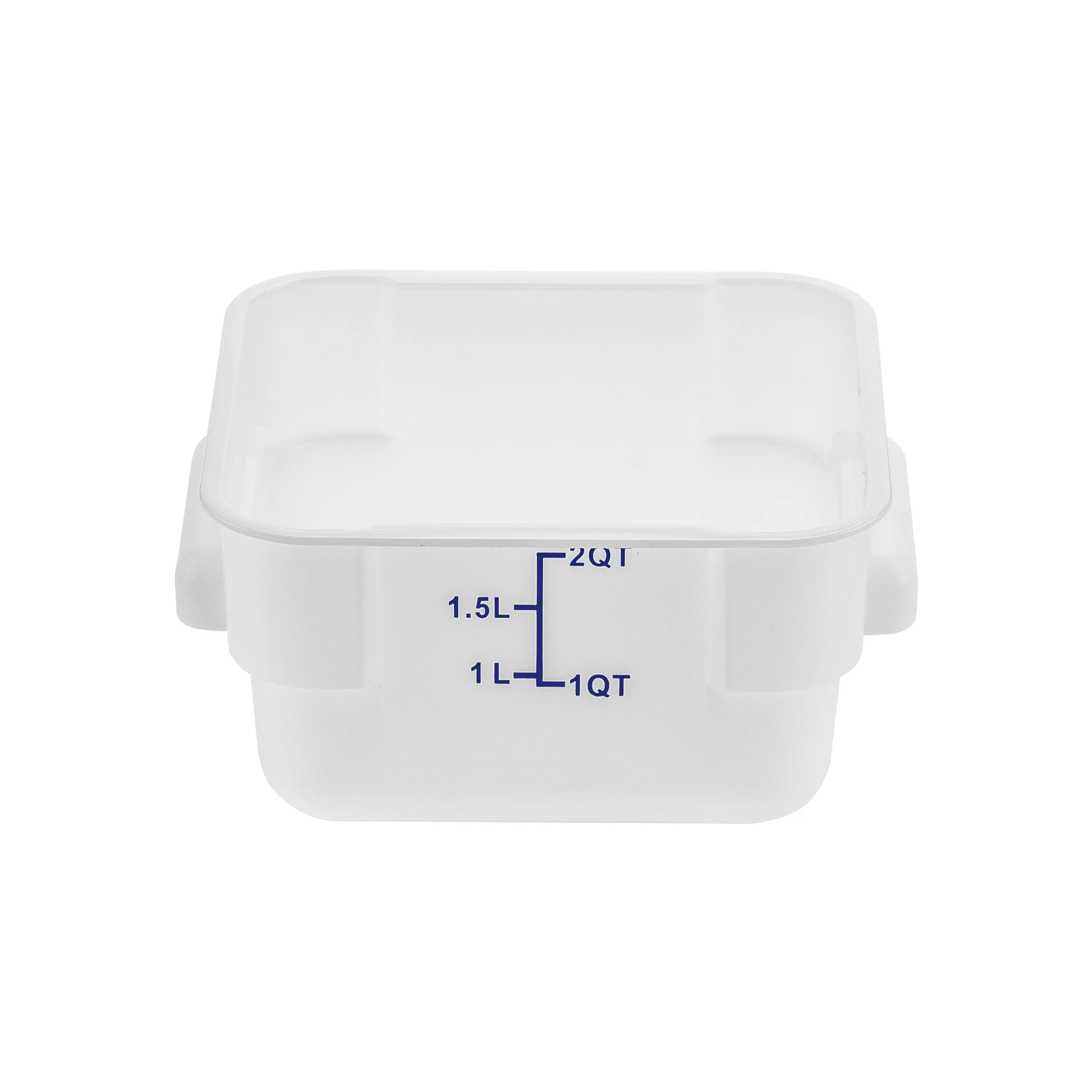 Modern Design Vierkante Plastic Voedselopslagcontainer Voedselpan Met Weegschaal Handvat Voor Het Serveren Van Voedsel