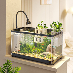 Aquário de Mesa Criativo para Peixes Dourados e Tartarugas com Acessórios de Paisagismo Ecológico - Product Image 6