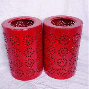 Support votif rond en métal de type debout à deux niveaux modernes enduit de poudre pour une installation facile - Product Image 1