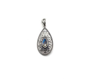 Colgante de Plata de Ley 925 Hecho a Mano con Labradorita Natural, Joyería de Moda para Mujer, Colgante Boho, Venta al Por Mayor - Product Image 1
