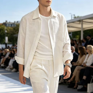 Chemise d'affaires tendance en coton pour <span class=keywords><strong>homme</strong></span>, style <span class=keywords><strong>japonais</strong></span>, couleur unie, manches longues, nouvelle collection printemps-été Smart Rafu - Product Image 1