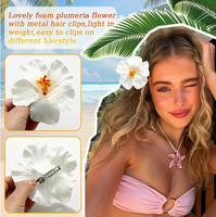 Pinces à cheveux artificielles style bohème, fleurs d'hibiscus, accessoires pour cheveux de vacances, plage, mariage, style hawaïen