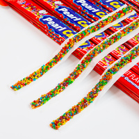 Hete Aanbieding Zure Lange Strip Gummy Candy 18g Gemengde Fruit Smaak Kleurrijke Kraal Zachte Snoepjes 20 Strips Hangende Groothandel OEM