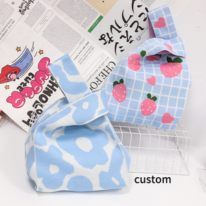 Sac fourre-tout à poignée personnalisée avec logo, sacs <span class=keywords><strong>en</strong></span> <span class=keywords><strong>tissu</strong></span>, sacs <span class=keywords><strong>en</strong></span> tricot doux, sacs <span class=keywords><strong>en</strong></span> tricot élégants, sac à nœuds, sac à main, à utiliser pour un cadeau de vacances - Product Image 1