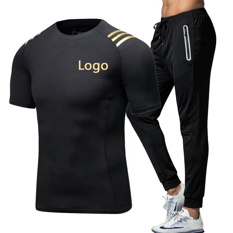 Conjuntos de ropa deportiva para hombre, ropa de manga corta para Fitness,  baloncesto, tenis, fútbol, talla grande, gimnasio, piezas