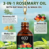 Huile de croissance capillaire à base de romarin, maca et batana, 100% pure, naturelle, biologique, non raffinée, distillée à la vapeur, nourrit le cuir chevelu, renforce les cheveux