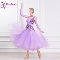 B-16153 Personnalisé dames élégant violet clair valse salle de bal robe de soirée concurrence moderne robe de danse de salon à vendre