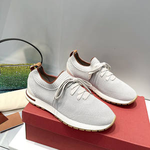 Venta al por Mayor de Fábrica: Mocasines Tejidos de Gran Tamaño para las Cuatro Estaciones, Estilo Calcetín, para Hombre y Mujer, Zapatos Casuales Cómodos de Tacón Plano para Caminar - Product Image 1