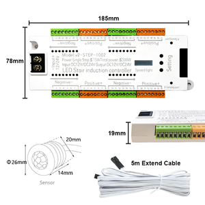 Sxzm Hot Bán 32 kênh PIR cảm biến chuyển động DC12V 24V 500 Wát thông minh LED cầu thang điều khiển cảm ứng có thể điều chỉnh bước ánh sáng hệ thống - Product Image 3