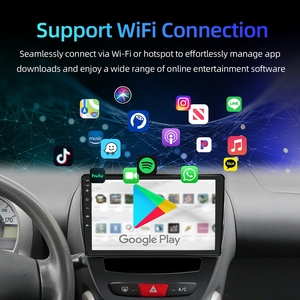 วิทยุติดรถยนต์ไร้สายระบบ Android Auto สำหรับ Toyota Aygo/Peugeot 107/Citroen C1 ปี 2005-2014 หน้าจอ IPS ขนาด 10 นิ้ว พร้อมระบบนำทาง GPS และกล้องมองหลัง - Product Image 2