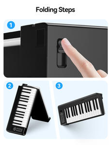 Piano Digital Electrónico Portátil de Plástico con 61 Teclas, Plegable, con Puerto USB C, Conector para Auriculares de 3.5 mm, 128 Ritmos y 20 Canciones de Demostración - Product Image 4