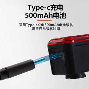 ยูเอลี่ไฟท้ายจักรยานจอแสดงผลดิจิตอล IP6 กันน้ำ LED ขี่กลางคืนพร้อมเซ็นเซอร์สั่นสะเทือนการชาร์จ USB C - Product Image 5