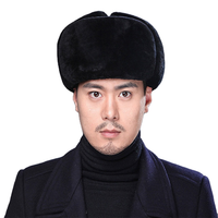 Gorro de piel de oveja cálido para invierno unisex de nuevo diseño con gorro de piel sintética con ribete de piel con estilo ruso