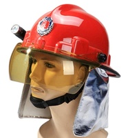 Casque de pompier CE EN443 Protection du cou et du visage Style européen Équipement de lutte contre l'incendie Casque de sauvetage Prix ​​bas