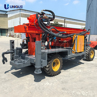 Machine de forage de puits portable professionnelle, 350 m de profondeur, plateforme de forage hydraulique pour puits d'eau, moteur diesel, type mobile sur roues
