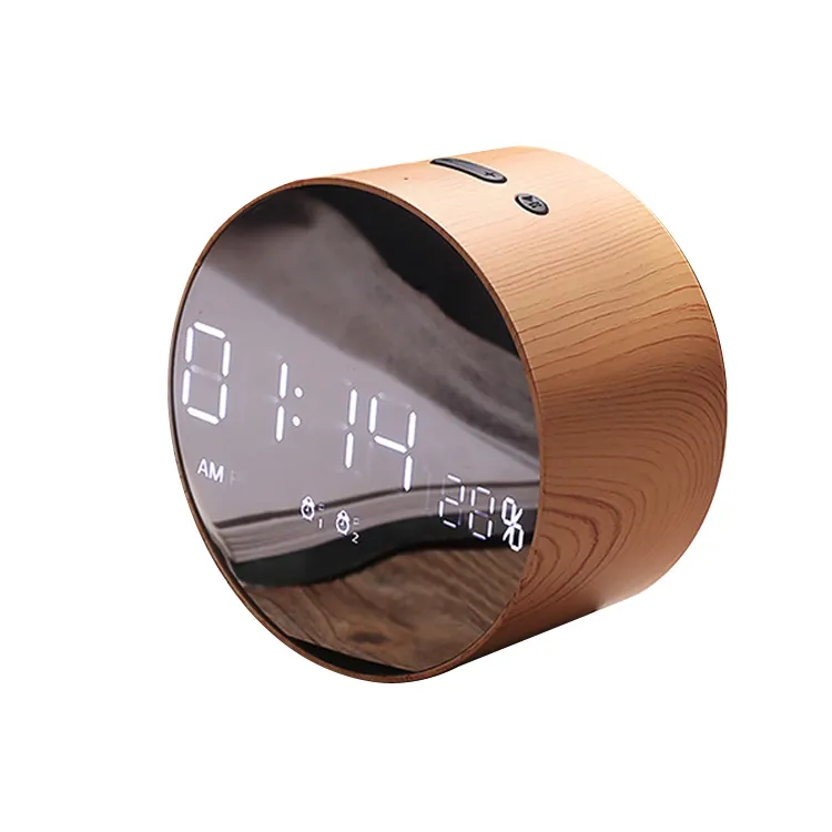 LED Round Panel Light Alarm Clock With Loud Blue tooth Speaker Wireless Box