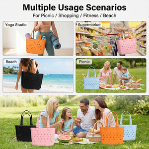 Bolso de playa plegable de gran capacidad, impermeable, de EVA, <span class=keywords><strong>con</strong></span> logotipo personalizado, para verano, <span class=keywords><strong>con</strong></span> asa doble, lavable, para mujer, <span class=keywords><strong>con</strong></span> dijes decorativos. - Product Image 6