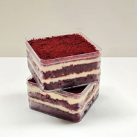Boîte à gâteaux de haute qualité Entièrement transparente Pâtisserie Cuisson Mousse Alimentaire PP Tiramisu Emballage Conteneur carré Ustensile Dessert Boîte
