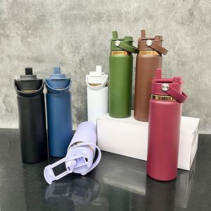 Double Wall Stainless Steel Leak Proof Metal Portable 20oz Mirror Copper Plated Water <b>Bottle</b> with 2-in-1 Flip Top Lid for Travel - Product Image 2