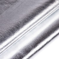 Tissu en cuir PU métallisé, simili cuir souple effet miroir, tissu spécial PU argenté haute brillance