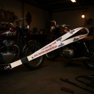 Cordino Personalizzato Bcn Custom Motorcycles con Fibbia e Gancio per Porta Badge e Accessori - Product Image 3