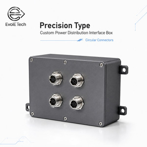 Boîtier de distribution d'alimentation personnalisé de précision IP65 avec 4 connecteurs circulaires M23, boîte de jonction en métal moulé sous pression - Product Image 1