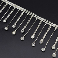 Accessoires de chaîne à pampilles pour bijoux DIY avec strass et griffes de fixation pour couture à la main et utilisation sur vêtements