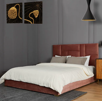 Lit de rangement de luxe en velours, design écologique, mousse éponge confortable et douce, sommier réglable, moderne, taille Queen