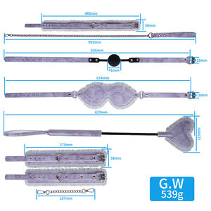 เซ็กซ์ทอยสำหรับคู่รัก5ชิ้นทำจากหนังชุดทาสทาสสำหรับผู้ใหญ่ - Product Image 6