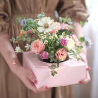 Boîte à fleurs personnalisée avec logo OEM pour la fête des mères, emballage cadeau, boîte à fleurs en acrylique fantaisie réutilisable, idéale pour un cadeau