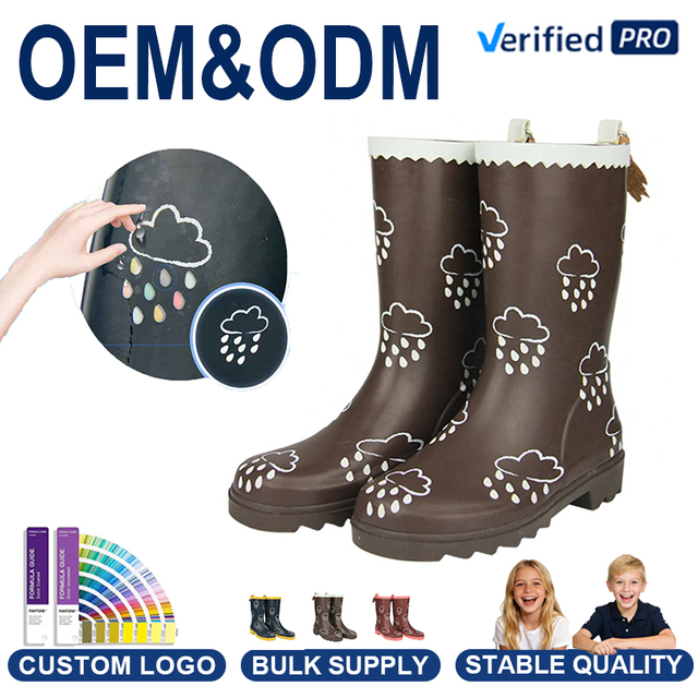 Wholesale 2026 Custom Print Kids Rubber Rain Boots Waterproof Colour Changing Boots for Children Outdoor Playwear
