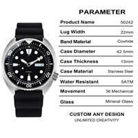 Montre mécanique automatique personnalisée, résistante à l'eau 50M, montre-bracelet pour homme tendance, design premium, boîtier en acier inoxydable 22 mm