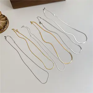 925 Sterling Silver Herringbone Chain Fine Flat Snake Chain Necklace For Women Men Luxury Wedding Party Jewelry