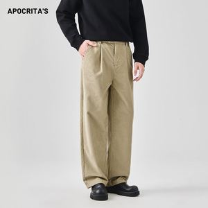 <span class=keywords><strong>Pantaloni</strong></span> da <span class=keywords><strong>uomo</strong></span> vintage <span class=keywords><strong>in</strong></span> velluto a coste, larghi e a gamba dritta, <span class=keywords><strong>con</strong></span> <span class=keywords><strong>elastico</strong></span> <span class=keywords><strong>in</strong></span> <span class=keywords><strong>vita</strong></span>, stile streetwear autunnale, casual, a gamba larga - Product Image 5