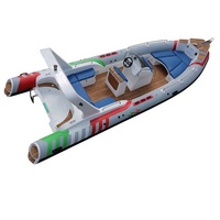 Bateau pneumatique de luxe en fibre de verre HAOHAI RIB760 certifié CE, 7,6 m, avec moteur hors-bord, capacité maximale de 13 personnes, 7 compartiments.