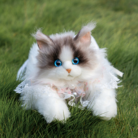 Sac à dos en peluche en forme de chat Ragdoll fait main, style populaire, bicolore, portable, pour la décompression, compagnon en forme de chat