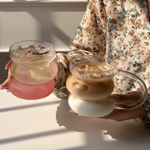 Vaso Moderno de Vidrio de Borosilicato Alto, Taza de Café Transparente Resistente al Calor, Apto para Lavavajillas, Gran Capacidad de 430 ml, Bebida Más Vendida - Product Image 3