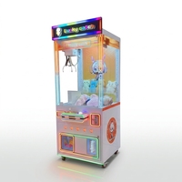 BBY Machine à griffes en métal avec néons LED, 110V, à monnayeur, jeu d'arcade avec support espagnol pour centre commercial et centre de divertissement