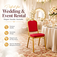 Chaise de banquet empilable en métal et tissu, personnalisable en gros (OEM), pour hôtel, restaurant, mariage, salon, appartement