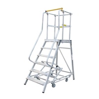 Roulettes rétractables Échelle de travail de hauteur 1.2m Échelle antidérapante de sécurité mobile Échelle en aluminium à plate-forme