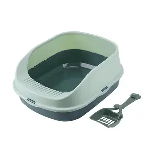Большой полузакрытый кошачий песчаный Туалет пластиковый кошачий лоток для туалета домашний тренировочный туалет с лопатой для мусора